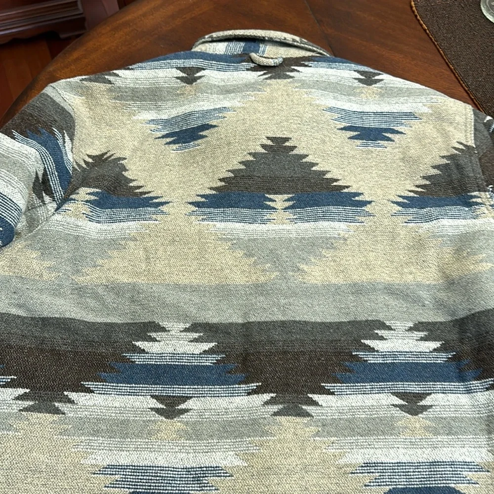 NWT Jachs Wool Blend Sherpa Lined Tan Blue Jacket Size XXL Shacket - Picture 9 of 14